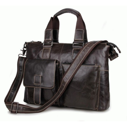 Кожаный портфель мужской 7264J Buffalo Bags коричневый – Фото 1