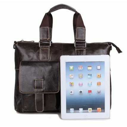 Кожаный портфель мужской 7264J Buffalo Bags коричневый – Фото 5