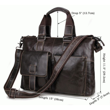 Кожаный портфель мужской 7264A Buffalo Bags черный – Фото 5