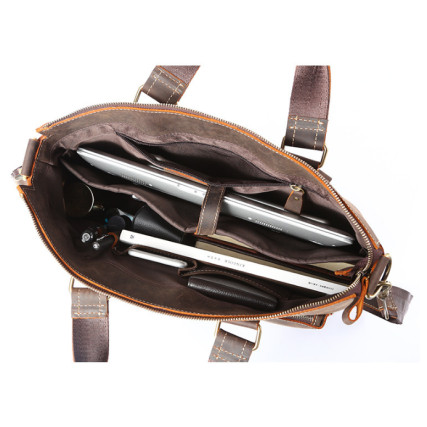 Кожаный портфель мужской 7264LR Buffalo Bags коричневый – Фото 6