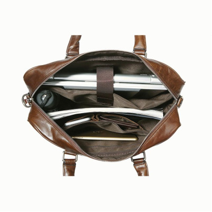 Кожаный портфель мужской 7270C-1 Buffalo Bags коричневый – Фото 4