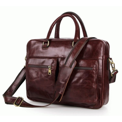 Кожаный портфель мужской 7270C Buffalo Bags коричневый – Фото 1