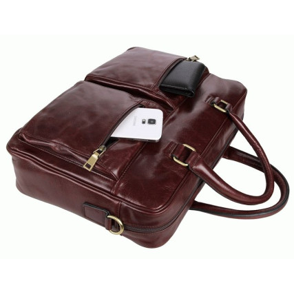 Кожаный портфель мужской 7270C Buffalo Bags коричневый – Фото 2
