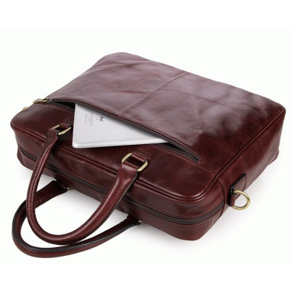 Кожаный портфель мужской 7270C Buffalo Bags коричневый – Фото 3