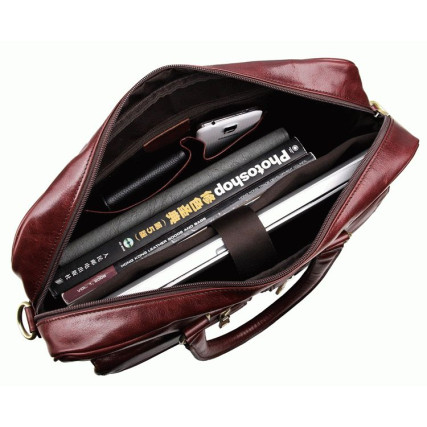 Кожаный портфель мужской 7270C Buffalo Bags коричневый – Фото 5