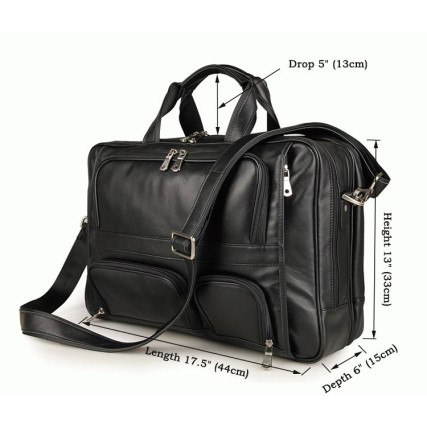 Мужская кожаная сумка 7289A Buffalo Bags черная – Фото 10