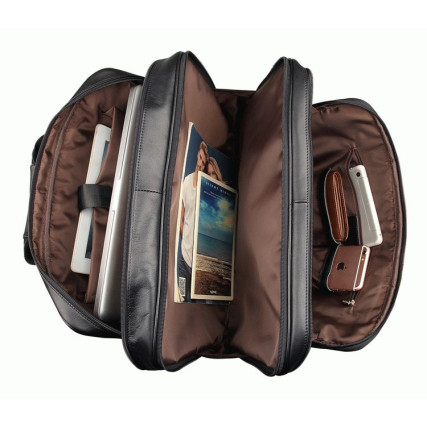 Мужская кожаная сумка 7289A Buffalo Bags черная – Фото 8