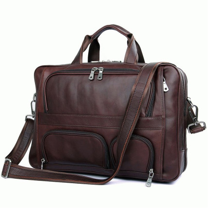 Мужская кожаная сумка 7289X Buffalo Bags коричневая – Фото 3