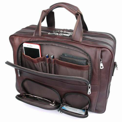 Мужская кожаная сумка 7289X Buffalo Bags коричневая – Фото 8