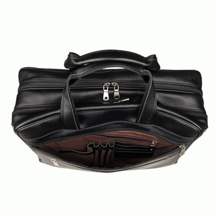 Мужская кожаная сумка Buffalo Bags черная 7319A – Фото 6