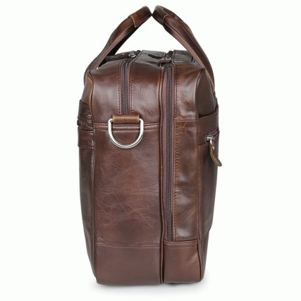 Мужская кожаная сумка Buffalo Bags коричневая 7319C – Фото 3