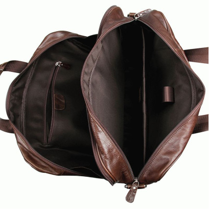 Мужская кожаная сумка Buffalo Bags коричневая 7319C – Фото 6