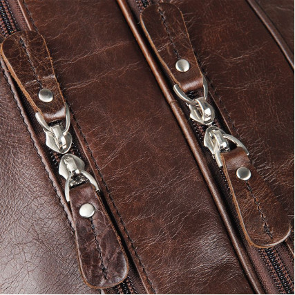 Мужская кожаная сумка Buffalo Bags коричневая 7319C – Фото 7
