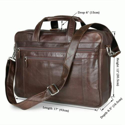 Мужская кожаная сумка Buffalo Bags коричневая 7319C – Фото 8
