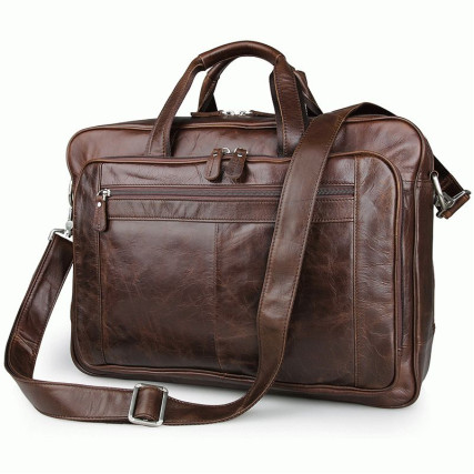 Мужская кожаная сумка Buffalo Bags коричневая 7320C – Фото 1