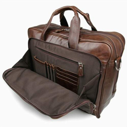 Мужская кожаная сумка Buffalo Bags коричневая 7320C – Фото 4