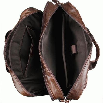 Мужская кожаная сумка Buffalo Bags коричневая 7320C – Фото 5