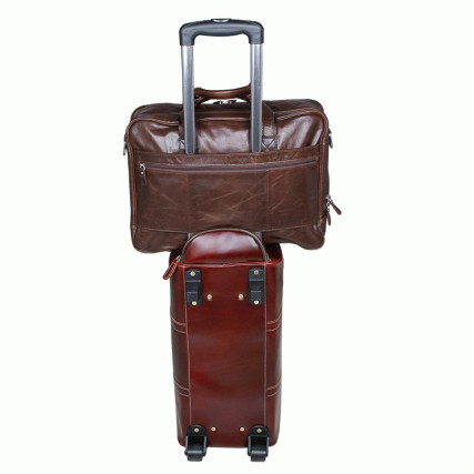 Мужская кожаная сумка Buffalo Bags коричневая 7320C – Фото 6