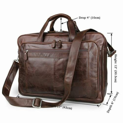 Мужская кожаная сумка Buffalo Bags коричневая 7320C – Фото 7