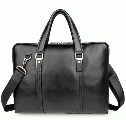 Мужской кожаный портфель Buffalo Bags черный 7326A – Фото 1