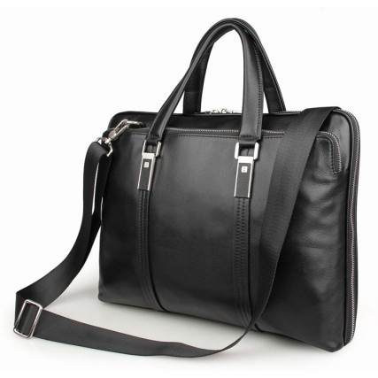 Мужской кожаный портфель Buffalo Bags черный 7326A – Фото 2