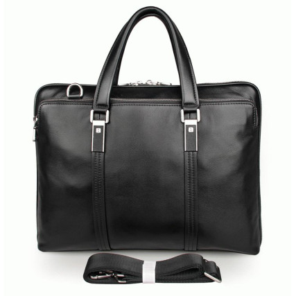 Мужской кожаный портфель Buffalo Bags черный 7326A – Фото 3