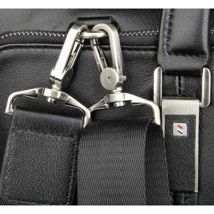 Мужской кожаный портфель Buffalo Bags черный 7326A – Фото 5