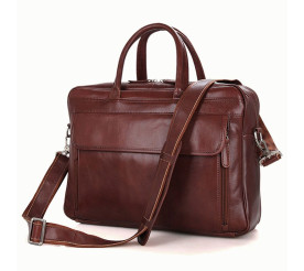 Мужская кожаная сумка для ноутбука 14" Buffalo Bags коричневая 7333B-1