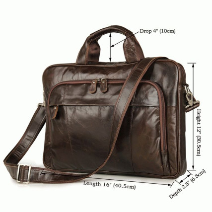 Мужская кожаная сумка Buffalo Bags коричневая 7334Q – Фото 10