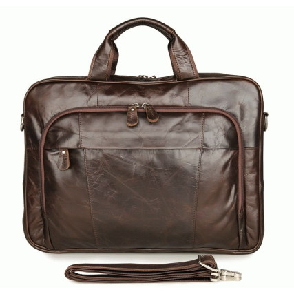 Мужская кожаная сумка Buffalo Bags коричневая 7334Q – Фото 2