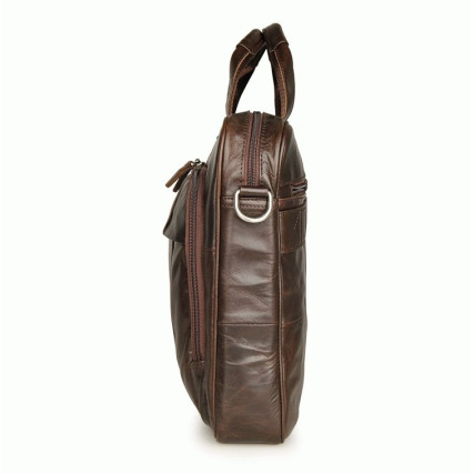 Мужская кожаная сумка Buffalo Bags коричневая 7334Q – Фото 4