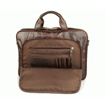 Мужская кожаная сумка Buffalo Bags коричневая 7334Q – Фото 6