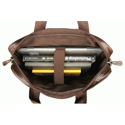 Мужская кожаная сумка Buffalo Bags коричневая 7334Q – Фото 7