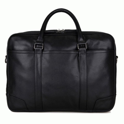 Мужской кожаный портфель Buffalo Bags черный 7348A – Фото 1