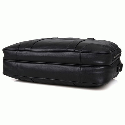 Мужской кожаный портфель Buffalo Bags черный 7348A – Фото 2
