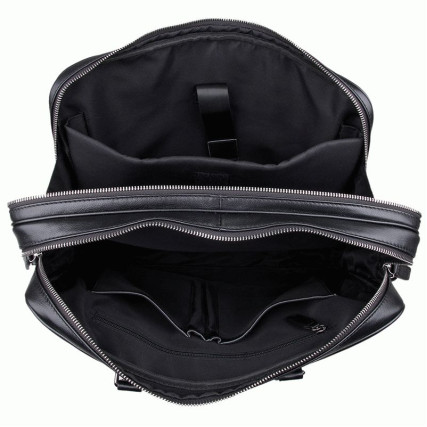 Мужской кожаный портфель Buffalo Bags черный 7348A – Фото 4