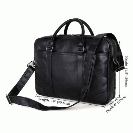 Мужской кожаный портфель Buffalo Bags черный 7348A – Фото 7
