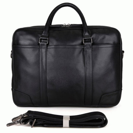 Мужской кожаный портфель Buffalo Bags черный 7348A – Фото 8
