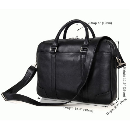 Мужская кожаная сумка 7349A Buffalo Bags черная – Фото 8