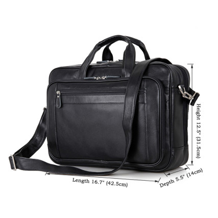 Мужская кожаная сумка 7367A Buffalo Bags черная – Фото 8