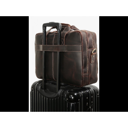 Мужская кожаная сумка для ноутбука 17&quot; Buffalo Bags коричневая 7367R – Фото 8