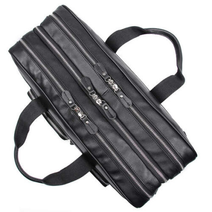 Кожаный портфель мужской Buffalo Bags черный 7387A – Фото 4