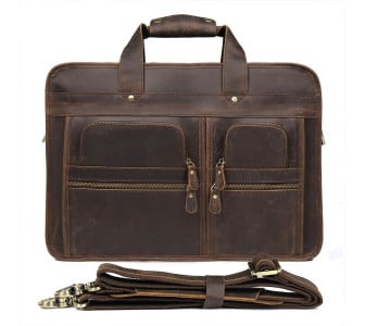 Сумка кожаная для ноутбука 17" Buffalo Bags коричневая 7387R