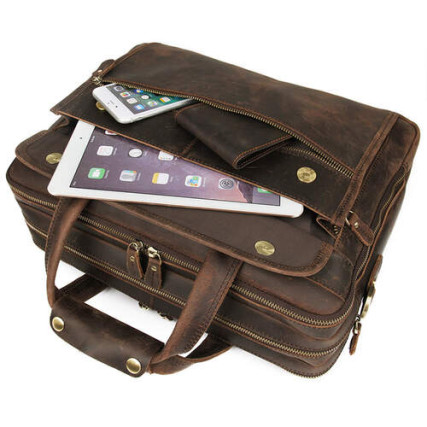 Кожаный коричневый портфель мужской 7388R Buffalo Bags – Фото 5