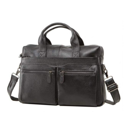 Мужская кожаная сумка Buffalo Bags черная M7122A – Фото 2