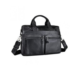 Мужская кожаная сумка Buffalo Bags черная M7122A – Фото 3
