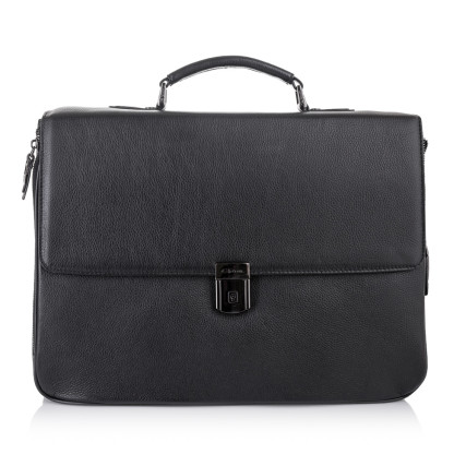 Мужской кожаный портфель Giorgio Ferretti (Италия) черный GF016012black – Фото 2