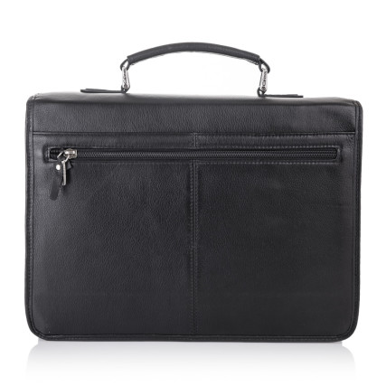 Мужской кожаный портфель Giorgio Ferretti (Италия) черный GF032black – Фото 3