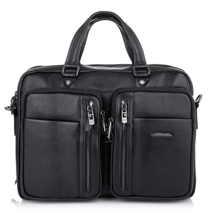 Мужской черный кожаный портфель Giorgio Ferretti (Италия) GF147Ablack – Фото 2