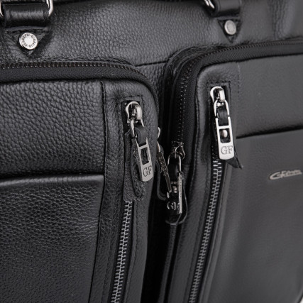 Мужской черный кожаный портфель Giorgio Ferretti (Италия) GF147Ablack – Фото 4